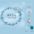 Four Leaf Clover Sterling Silver Heart Bracelet