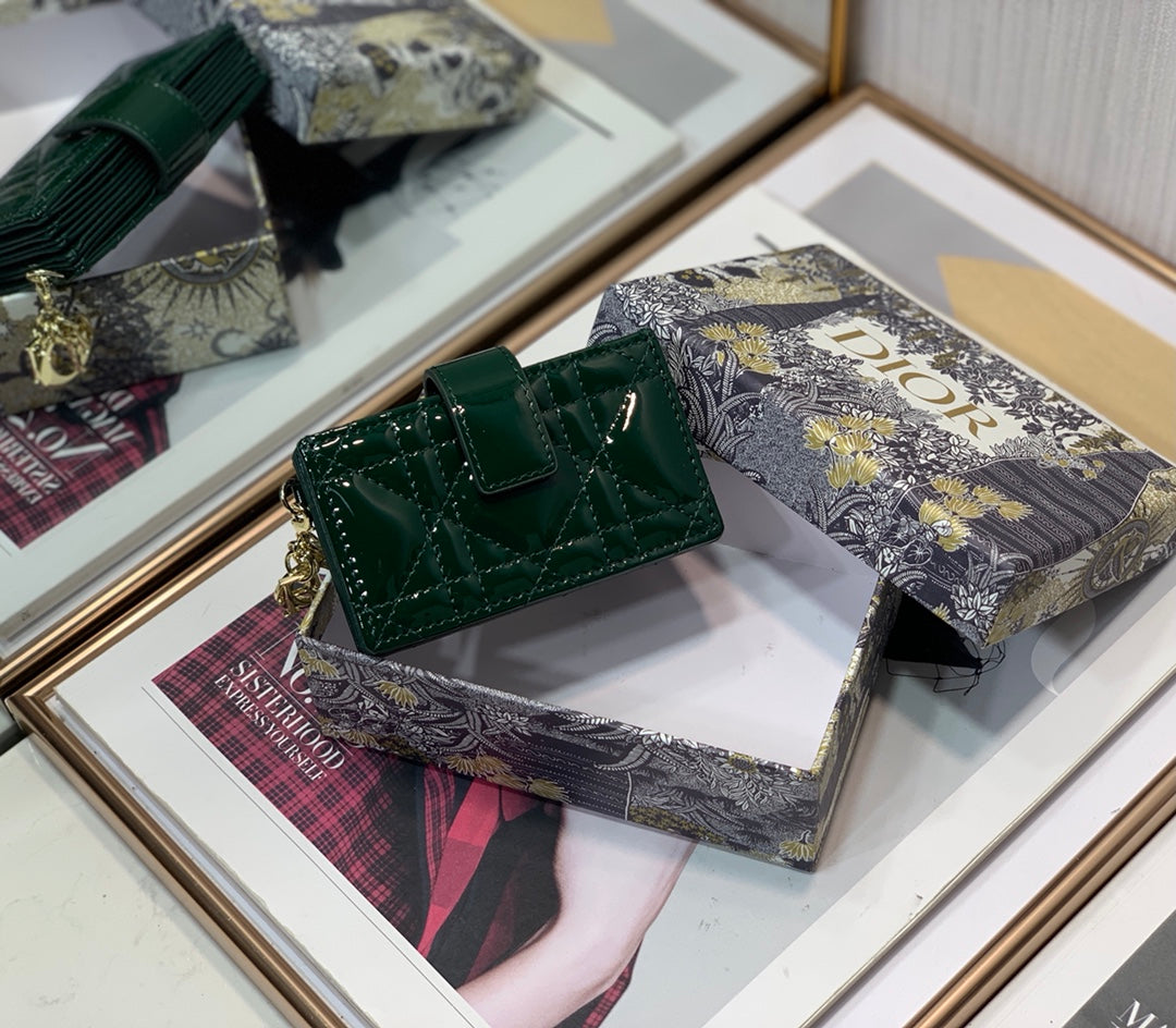 D I O R - Organ Card Holder 10.5cm (Emerald)