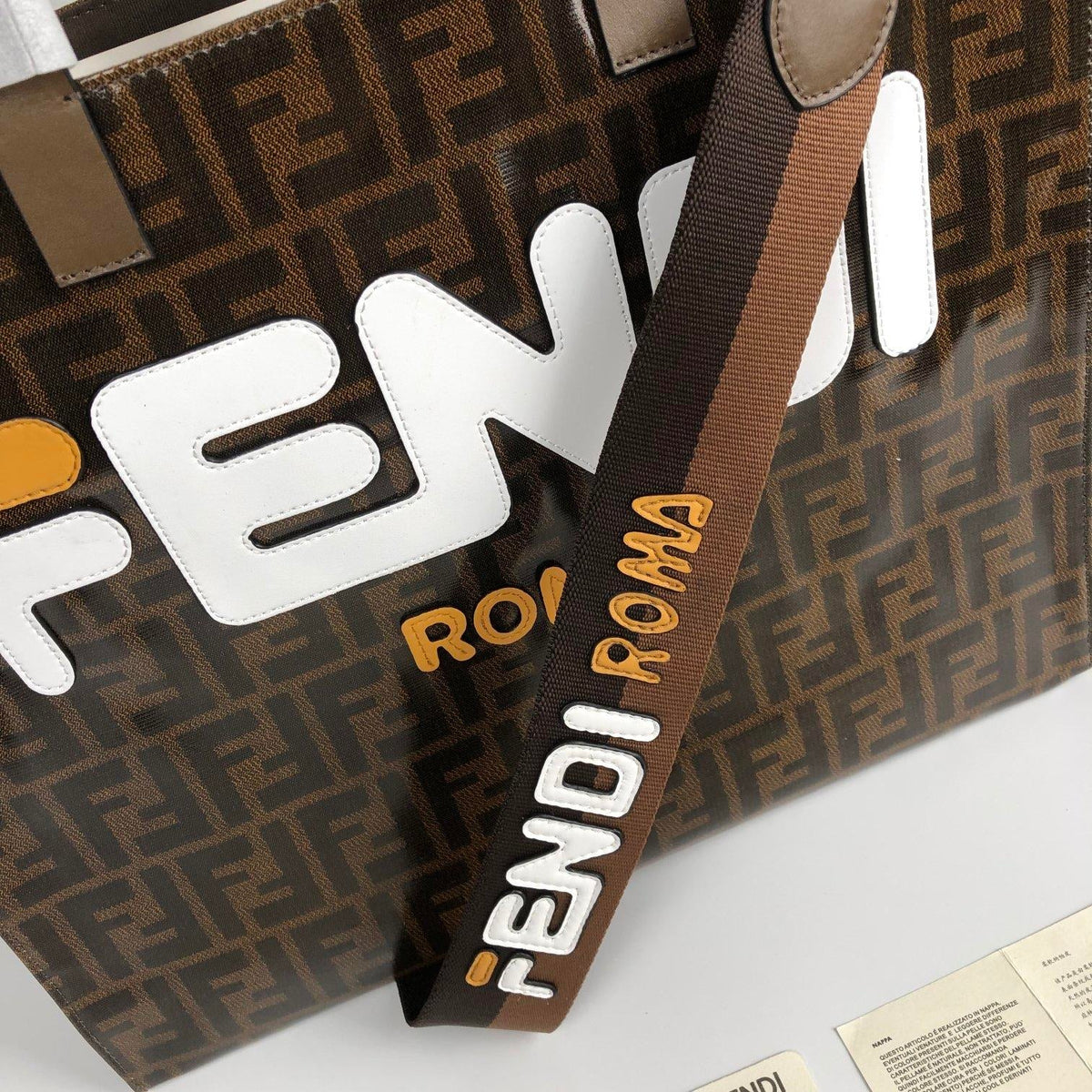 F endi brown tote